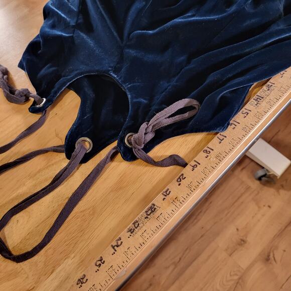 Free People Emerald Green Velvet Tank Mini Dress XS Adjustable - Picture 6 of 10